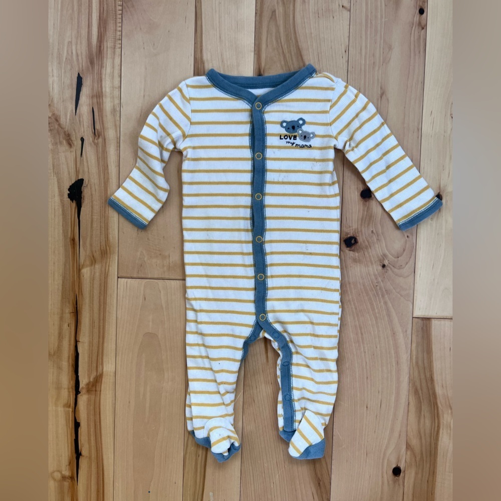 Yellow Gray Footie Pajamas